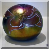 G04. Glasshouse iridescent glass paperweight. 